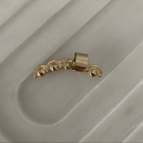 Gold Pearl Ear Climber Earring - Picture 5 of 5